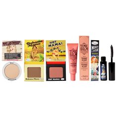 theBalm Cosmetics Travel-Size Classics Five of theBalm's best-sellers Includes cheeks, eyes and face makeup Comes with a Travel-Friendly Bag Frequent flyers rejoice! theBalm has created travel-size versions of our bestsellers for half the price! Our many minis include the timeBalm face primer, Mad Lash mascara, Hot Mama blush, Bahama Mama bronzer and Mary-Lou Manizer highlighter. The smart, travel-friendly designs make it easy to take your makeup routine on the road, or give a product a test run Bahama Mama Bronzer, Travel Size Makeup, Liquid Lipstick Set, Bahama Mama, Lash Mascara, Travel Set, Face Primer, Mascara Lashes, Makeup Routine