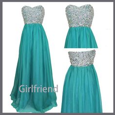 Sweetheart Long Chiffon Prom Dresses / Homecoming Dress Grade Dresses, Prom Committee, Turquoise Prom Dresses, Brides Dresses, Graduation Dresses, Cute Prom Dresses, School Dances, Grad Dresses, Prom Dresses With Sleeves