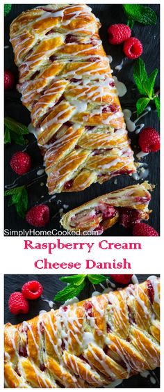 raspberry cream cheese danish on a plate