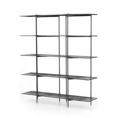 Vito Bookshelf- Distressed Iron   Bookshelf Four Hands Four Hands, Mid Century Modern Furniture, Old Bones Furniture Company, https://www.oldbonesco.com/ Iron Shelves, Modern Industrial Design, Metal Bookshelf, Library Bookcase, Brass Patina, Iron Shelf, Etagere Bookcase, Modern Storage, Wide Plank