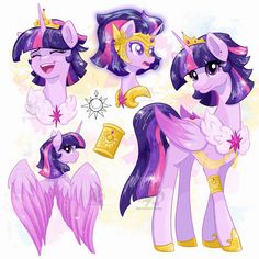 the pinkie pony has purple hair and gold accessories