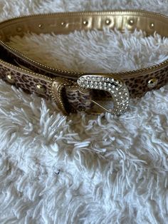 Leopard Print with Gold studs by Kathy Van Zeealand Mob wife aesthetic inside lining is gold stamped B00210 Leopard Print Aesthetic, Leopard Print Belt, Leopard Print Accessories, Mob Wife Aesthetic, Wife Aesthetic, Dope Jewelry Accessories, Kathy Van Zeeland, Mob Wife, Jewelry Lookbook