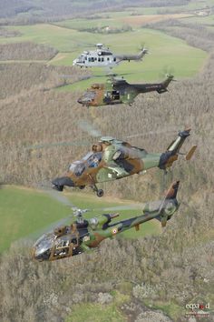 Gazelle, Tiger, Cougar and Caracal helicopters of French Air Force