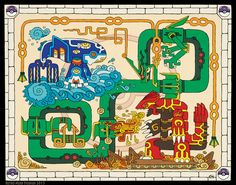 the cover art for an album with chinese writing and colorful images on it, including dragon symbols