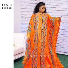 New Nigerian Original Bazin Dress Dashiki Brocade Embroiderey Basin Clothing 2022 Orange Mali Women Robe Wedding Party Dresses-FrenzyAfricanFashion.com Nigerian Dress, Nigerian Outfits, Latest Fashion Dresses, Women's Robe, African Lace, Embroidery Dress, Wedding Party Dresses, African Attire, Traditional Outfits