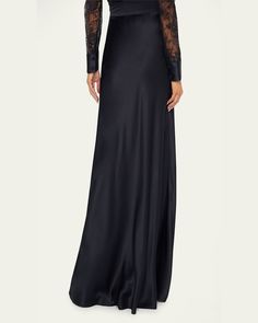 L'Agence "Ryker" biascut skirt    Highrise waistband     Full length    Aline silhouette    Hidden zip closure    Silk    Dry clean    Imported Black Silk Skirt, Silk Maxi Skirt, Cocktail Jacket, Full Length Skirts, Womens Maxi Skirts, Silk Maxi, Silk Skirt, Lingerie Sleepwear, Black Silk