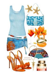 Ibiza Outfit, Starfish Jewelry, Vacation Outfits Women, Summer Club, Tropical Outfit, Clothing Bundle, Island Outfit, Orange Heels, Ibiza Outfits