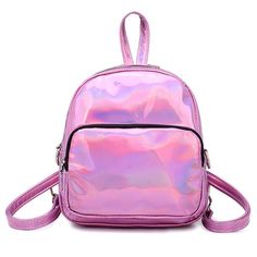 Holographic Leather Mini Transparent Travel Bags for Girls - InnovatoDesign Leather School Bag, Satchel Backpack, Personalized Backpack, School Bags For Girls, Waterproof Backpack, Pink Backpack, Small Backpack, Backpack Travel Bag, Girl Backpacks