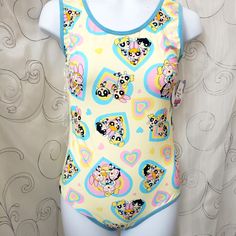 The Powerpuff Girls Bodysuit/Bikini -Suit Size: Large/Put Fits Like Small/Medium See Mesurements- Super Soft- Tag:The Powerpuff Girls,Cartoon Network,Dollskills, Cute Printed Swimwear For The Pool, Cartoon Print Swimwear For Summer, Cartoon Print Swimwear For Summer Pool Time, Cartoon Print Swimwear For Summer Swimming, Cute Printed Swimwear For Pool, Cute Printed Swimwear For Poolside, Summer Cartoon Print Swimwear For Pool, Cute Yellow Fitted Swimwear, Multicolor Cartoon Print Swimwear For Summer