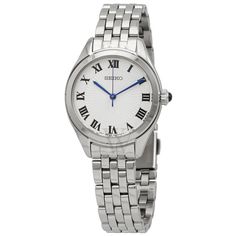 Seiko Watches Women, White Dial Watch, Classic Series, Seiko Watches, Stainless Steel Band, Ladies Watch, White Dial, Watch Sale, Fold Over