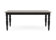 a black table with two legs and a marble top on an isolated white background photo