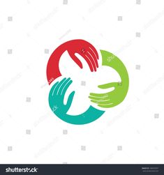 hands holding each other in a circle logo