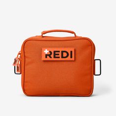 an orange case with the word redi on it