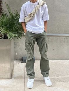 Cargo Outfit Men, Green Cargo Pants Outfit, Cargo Pants Outfit Men, Pants Outfit Men, Cargo Pants Outfit