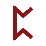 the letter k is made up of two lines and has a red arrow on it