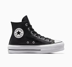 Black Leather Converse, Leather Converse, Platform Converse