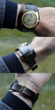 Cool Watches For Women, Handmade Watch Strap, Handmade Watch, Mens Watches Leather, Cuff Watch, Watch Fashion, Watches For Women