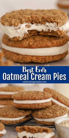 the best ever oatmeal cream pies with white frosting on top