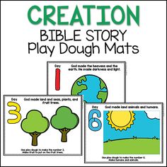 the bible story play dough mats for creation