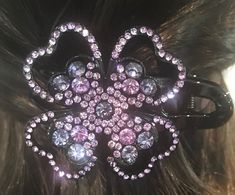 New Large 4'' L x 3'' W Light and Dark Amethyst Crystal Flour Leaf Clover Floral Alligator Clip Gyaru Wallpaper, Bedazzled Stuff, Coco Hair, Dope Jewelry Accessories, Dark Amethyst, Diy Crafts To Do, Crafts Beautiful, Light And Dark, Funky Jewelry