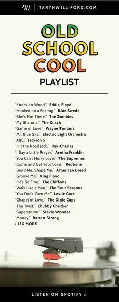 an old school cool playlist is shown