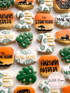 decorated cookies with the names of different countries