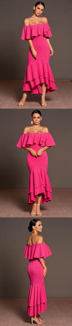 2019 Mermaid Boat Neck poliéster vestidos de baile asimétrico One Shoulder Fitted Ruffle Maxi Dress, One Shoulder Fitted Maxi Dress With Ruffles, Fitted Dress With Asymmetrical Shape For Gala, Fitted One-shoulder Maxi Dress With Ruffles, Fitted Asymmetrical Dress For Gala, One-shoulder Fitted Ruffle Maxi Dress, Prom Season Fishtail Mermaid Dress With Ruffles, Fitted Floor-length Mermaid Dress With Ruffles, Fitted Prom Dress With Asymmetrical Hem