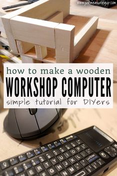 a computer keyboard sitting on top of a wooden desk next to a mouse and keyboard