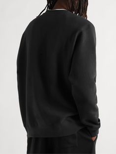 Nike's 'Sportswear' collection is designed for days outside the gym. Embroidered with the iconic 'Swoosh' at the chest, this relaxed sweatshirt is cut from brushed Tech Fleece that's soft and warm. Black Sweater With Embroidered Logo, Relaxed Fit, Black Sweatshirt With Embroidered Logo Relaxed Fit, Nike Cotton Sweater For Streetwear, Winter Athleisure Sweatshirt With Embroidered Logo, Nike Cotton Sweats For Streetwear, Nike Fleece Tops For Streetwear, Nike Sweats With Ribbed Cuffs For Streetwear, Black Crew Neck Sportswear Sweater, Black Cotton Sportswear Sweater