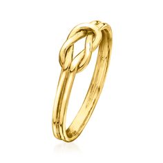 Ross-Simons - 18kt Gold Vermeil Knot Ring Size 6. RS Pure. Modern designs that complete your outfit and complement your personality. Handcrafted in 18kt gold vermeil, this modern knot ring is a fresh and understated take on a classic style. Our vermeil jewelry is the highest quality available and is crafted with a thick layer of real 18kt gold over sterling silver, perfect for daily wear and long-lasting shine. 3/16" wide. 18kt gold vermeil knot ring. Knot Ring, Vermeil Jewelry, Ring Size 7, Gold Vermeil, Daily Wear, Classic Style, Knot, Modern Design, Ring Size