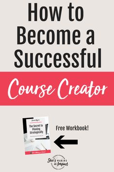 the book how to become a successful course creator with an arrow pointing up at it