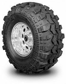 an all terrain tire and wheel on a white background