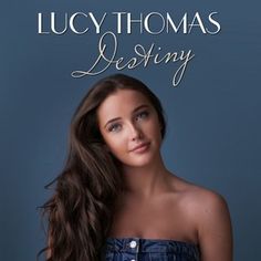 a woman with long brown hair is posing for the cover of lucky thomas's wedding