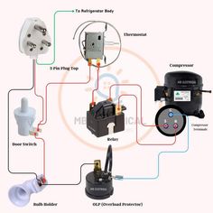 an electrical wiring diagram showing the various components