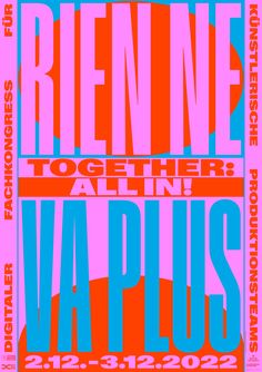 an image of a poster with the words renne together, all in pink and blue