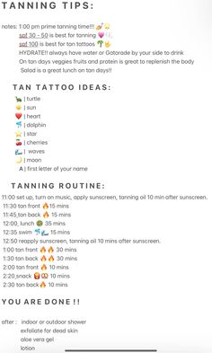 my very own tanning tipssss!! 💗 FRF Make Your Own Tanning Lotion, How To Get Your Face Tan, Tanning Routine Uv 7, Good Tanning Routine, Ultimate Tanning Routine, Homeade Tanning Spray, Pre Tanning Tips, How To Get Really Tan Fast, After Tanning Routine