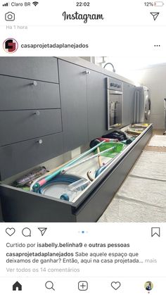 an instagram page showing the contents of a kitchen