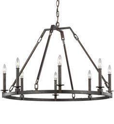 a large chandelier with six lights hanging from it's center point,