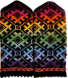 "Hand knitted wool mittens- warm and stylish, great and colorful accessory in cold weather! Wonderful gift for your loved ones! Mittens size : S-big child or small female size M-medium size women L-large women's or men's size small XL- large men size XXL--very large size men CAN BE MADE IN ANY SIZE - When you make a purchase, drop me a line in the \"message to seller\" as to what size you would like. Shipping time to USA, Canada and Australia usually is 10-14 days, or can be up to 3 weeks during Multicolor Nordic Winter Patterns, Nordic Winter Multicolor Patterns, Nordic Multicolor Winter Patterns, Rainbow Gloves, Rainbow Mittens, Latvian Mittens, Grey Mittens, Knit Rainbow, Hand Knit Mittens