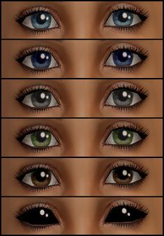 an image of eyes with different colors and shapes for the eyeliners in this video game