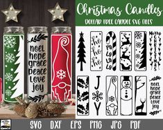 christmas candles svg files for cricut and silhouettes