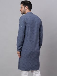 Colour: grey Geometric woven design Shirt collar Long, regular sleeves Beads and stones detail Above knee Machine weave regular cotton Material & Care 100% CottonHand wash Dispatch within 7 days Cotton Straight Kurta With Geometric Embroidery, Cotton Kurta With Geometric Embroidery For Eid, Casual Cotton Kurta For Winter, Embellished Cotton Kurta For Eid, Cotton Kurta With Geometric Embroidery And Long Sleeves, Long Sleeve Kurta With Geometric Embroidery, Long Sleeve Cotton Kurta With Geometric Embroidery, Festive Cotton Kurta With Sequins, Traditional Embellished Cotton Kurta