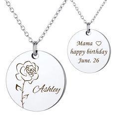 PRICES MAY VARY. Birth Month Flower Name Necklace - 12 blooming flowers represent the 12 months of a year. Choose your birth month flower or your favorite flower with our 24 flower selections. It's a love connection amount family, friends and lovers. Surprise your loved one with this special and elegant personalized jewelry gift. Each necklace is proudly designed and handmade in the US. 12 Birth Month Flowers & 12 Common Flowers - Choose the flower of the birth month or just the one your like. 1 Personalized Silver Necklaces For Special Day, Birth Flower Necklace For Personalized Gift, Mother's Day Rose Design Necklace Gift, Personalized Necklaces For Valentine's Day, Flower Pendant Necklace For Birthday And Valentine's Day, Silver Flower Shaped Necklace For Birthday, Silver Flower-shaped Necklace For Birthday, Personalized Flower Pendant Necklace For Birthday, White Flower-shaped Necklaces For Birthdays