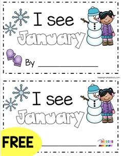 two snowman themed bookmarks with the words i see january and i see january