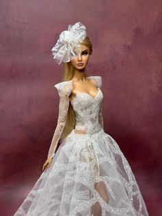 1:6 scale doll wedding dress. Princess model wedding dress for fashion doll. It is made of  glittery tulle. Only the wedding dress, crown,  and earrings are included in the price. vedding dress for integrity toys. wedding dress fashion royalty doll Shipping speed varies according to the density situation.  All cargoes are delivered as soon as possible (Average 10 days) by Express cargo.  If you have any questions about the products, please feel free to write to me.  I will get back to your quest Doll Wedding Dress, Glam Doll, Integrity Toys, Fashion Royalty Dolls, Wedding Dress Styles, Doll Dress, Royalty, Fashion Dolls, Wedding Gowns