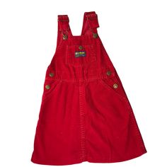 OshKosh B'Gosh Corduroy Overalls Dress Red. Size Kid's Small. Approximate Size: 2T. See Measurements for Detail. Red Overalls Outfits, Birthday Wishes For Teacher, Overalls Outfits, Red Overalls, Overalls Dress, Pink Apron, Corduroy Overalls, Orange Paint, Christian Bible