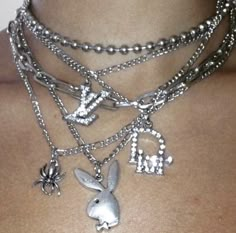 Wealthy Lifestyle, Drip Drip, Bunny Necklace, Stacked Necklaces, Dope Jewelry, Girl Jewelry, Women's Jewelry And Accessories, Girly Jewelry, Jewelry Inspo