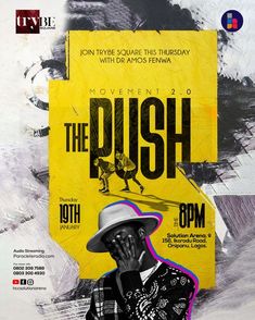 a poster for the movie, the push with an image of a man in a hat