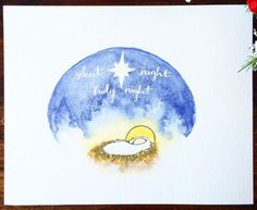 a christmas card with a nativity scene and the words silent night, baby jesus