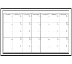 a black and white calendar with lines on the front, one page is blank for each month